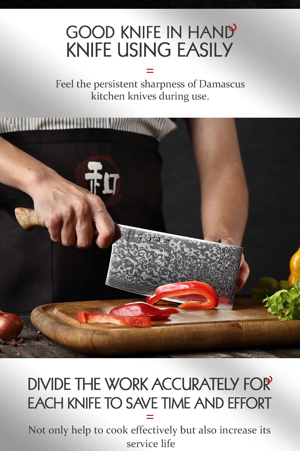 Damascus Steel Knives Set