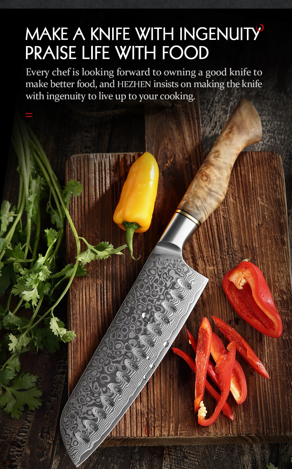 Damascus Steel Knives Set